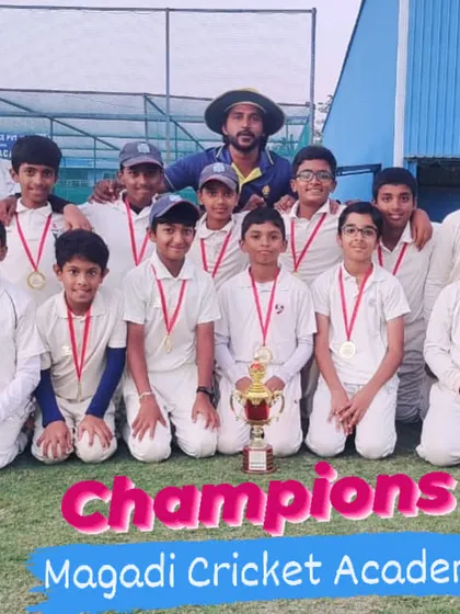 Champions of the Sheen Sports Christmas Cup U-12. The team celebrates with their medals and trophy after a phenomenal victory in the finals.