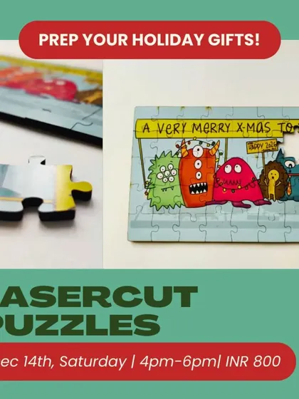 A holiday special edition of our laser cut puzzle workshop. Perfect for creating unique, personalized gifts for friends and family.