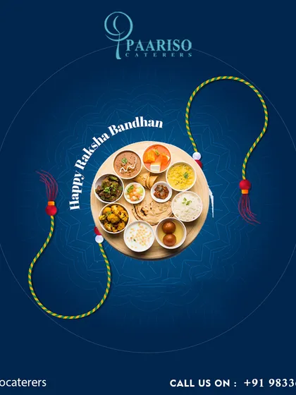 Happy Raksha Bandhan. Celebrate the special bond between siblings with a memorable meal catered by us, featuring a full thali of festive dishes.