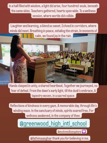 This image captures the poetic reflection I wrote after the session at Greenwood High. It speaks to the unity, learning, and shared heartbeat of our time together.