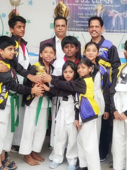Our junior team showing their strength at the 5th S.I Cup Open National Taekwondo Championship. They brought home an impressive 14 Gold, 6 Silver, and 2 Bronze medals for the club.