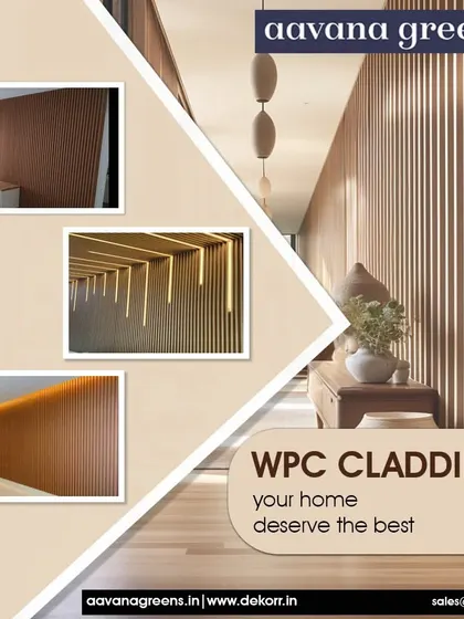 This collage demonstrates various ways to integrate WPC cladding in your home. From hallways to living rooms, with or without backlighting, these panels consistently add a touch of modern elegance and architectural detail.