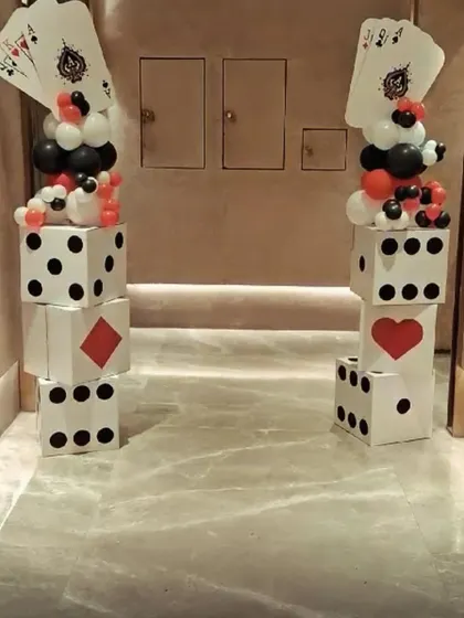 Our DIY dice panel sets are a super easy way to add a big impact to your casino-themed party. They create the perfect entrance or photo op for your guests.