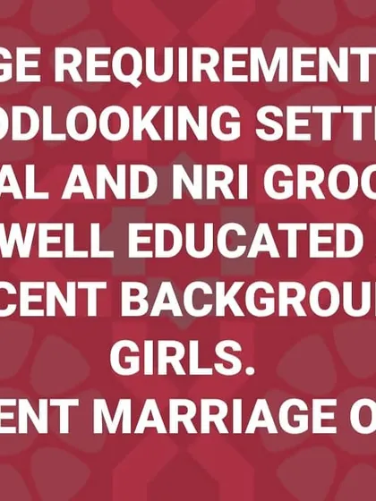 My service is active and I have urgent requirements for good, settled grooms. This shows the high demand for the well-educated and decent girls registered with me. If you are looking for a serious and urgent rishta, I can help.