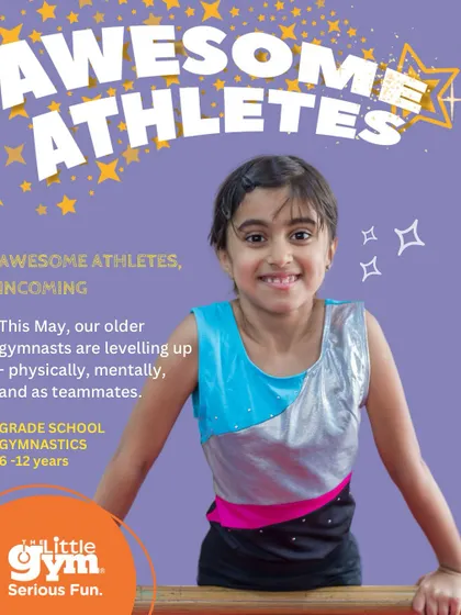 A series of posters for our "Awesome Athletes" theme. Grade schoolers are shown tackling challenges with a positive mindset, learning that it's not about being the best, but trying your best.