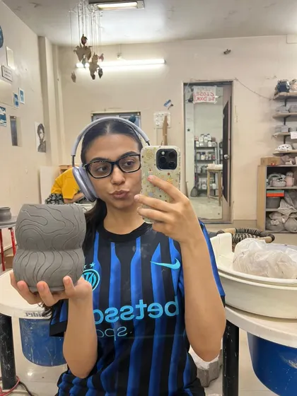 Meet Hithika, one of our wonderful teachers. On weekends, she guides students with patience and energy, and on weekdays, she's a bubbly potter creating her own work. She brings so much warmth and laughter to the studio.