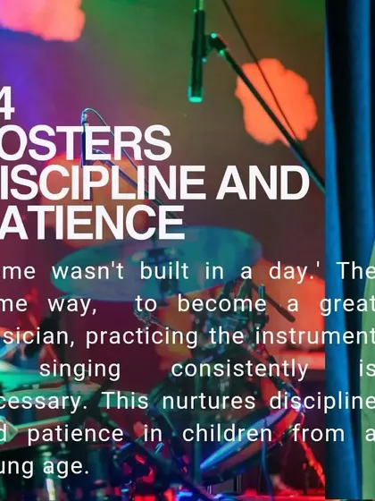 Benefit #4: It fosters discipline and patience. Mastering an instrument takes time and consistent effort, teaching children the value of perseverance.