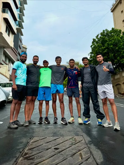 The men of our running group posing after a tough hill session. Brotherhood and teamwork.