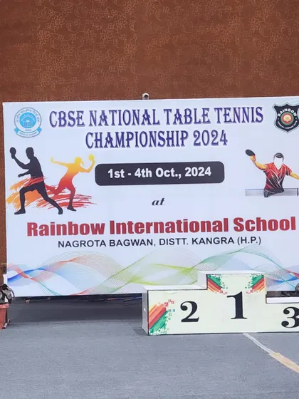 The official podium and backdrop for the CBSE National Table Tennis Championship. I can set up the venue to match the prestige of any national-level event.