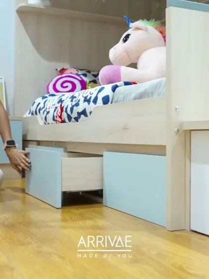 Under-bed storage drawers are a simple and effective way to keep a kid's room tidy. This video shows how easily they slide out.