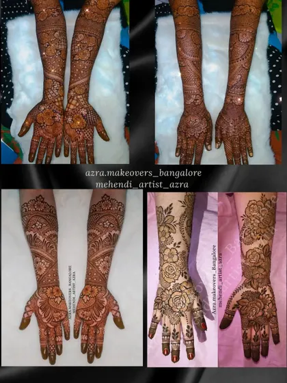 A showcase of various full-arm mehendi designs, from bridal to heavy non-bridal styles.