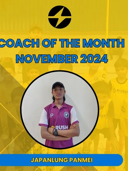 A shoutout to Coach Japanlung Panmei, our Coach of the Month for November 2024. His passion and relentless effort in shaping young talent are what our academy is all about.