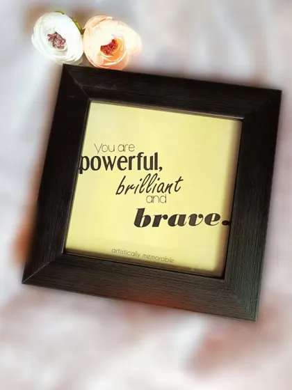 Sometimes a simple, powerful message is the best gift. I include these custom quote frames in many of my hampers to add a dose of daily inspiration.