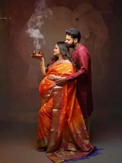 We love celebrating your culture. This couple's portrait, taken in our studio, blends traditional attire and rituals with fine art photography to create a memory that honors your family's heritage.