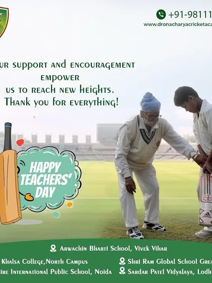 On Teacher's Day, we honor our founder and all our coaches. This image of Shri Gurcharan Singh guiding a young player perfectly captures our philosophy that a great coach shapes not just a game, but a life.