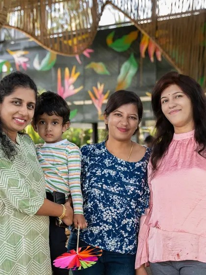 A happy family enjoying a Sunday at GCBC, with smiles all around.