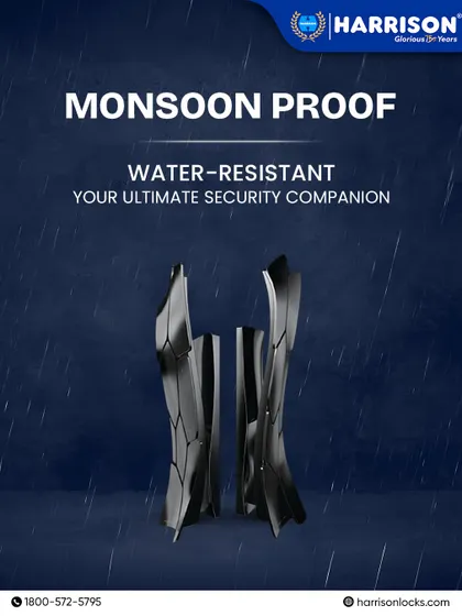 Our monsoon-proof, water-resistant locks are your ultimate security companion. This image highlights the durability of our locks, designed to brave the storm and keep your home secure.