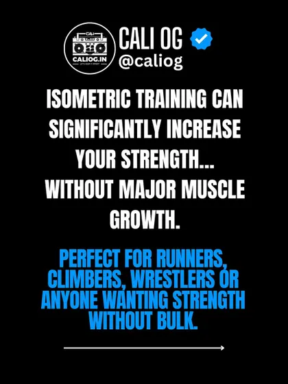 Isometric training can significantly increase your strength without major muscle growth. This is perfect for runners, climbers, or anyone wanting strength without bulk.