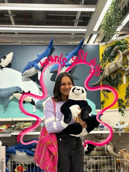 You can never have too many soft toys. A fun photo from IKEA with a giant panda.