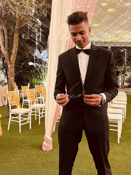 Suited up and looking sharp for a private event. Caution: Too hot!