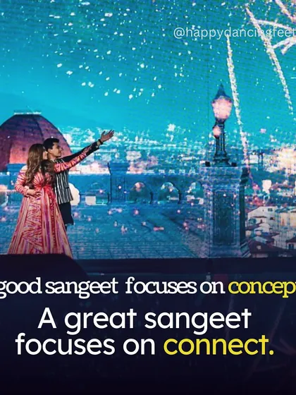 A good sangeet focuses on concepts. A great sangeet focuses on connect. We always aim to create a deep connection between the performers and the audience.