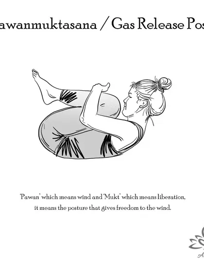 Pawanmuktasana (Gas Release Pose) is excellent for improving digestion, relieving gas and bloating, and strengthening the abdominal muscles.