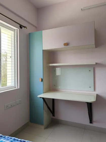 A duplicate of ID 260, highlighting the clever foldable study table solution for compact rooms.