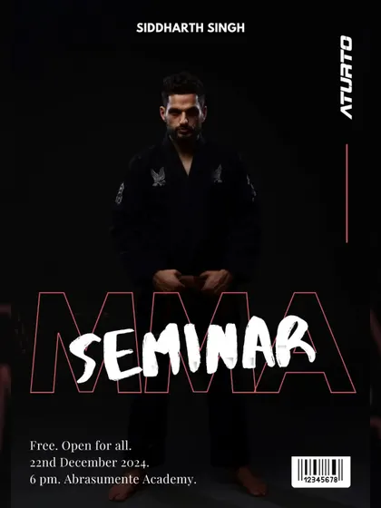 ATURTO presents a BJJ for MMA Seminar with our own head coach, Siddharth Singh, India's only competitive BJJ Black Belt. Spreading the knowledge.