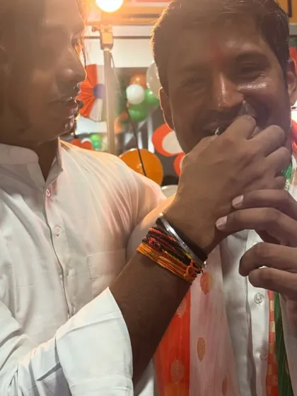 Our head instructor, Shihan Sanjay Kumar, sharing a celebratory moment during the Independence Day function at our dojo.