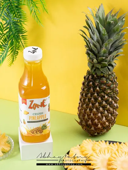 For this pineapple drink, I used a bright, sunny yellow background and fresh pineapple to create a tropical and refreshing vibe. The styling clearly communicates the "pineapple" flavor.