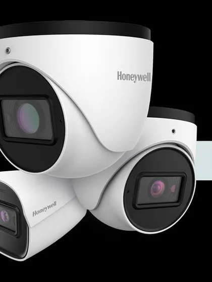 We offer a range of Honeywell IP cameras, available in 4MP and 5MP resolutions. This image showcases the different form factors, including dome and bullet cameras, to suit various installation requirements.
