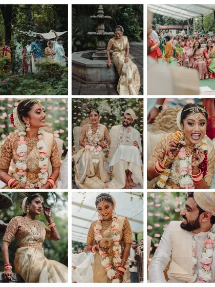 A duplicate of the candid moments collage from the Taj Westend wedding, reinforcing the theme of genuine joy and beautiful, unscripted memories.