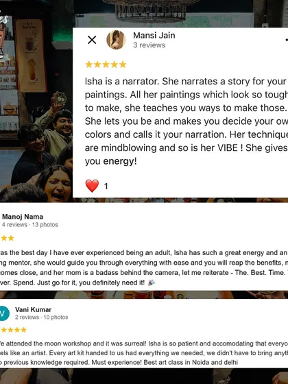 "Isha is a narrator." "Her mom is a badass behind the camera." Reading these reviews makes my heart so full. This is the vibe I strive to create: a place of energy, patience, and storytelling.