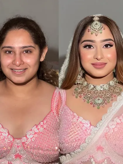 This soft pastel bridal look is perfect for the modern bride. It shows that you can be both glamorous and subtle on your wedding day.