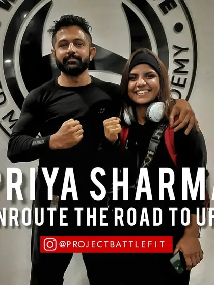 Priya Sharma, en route to the Road to UFC. I've backed her from the start and I'm sure she'll make India proud.