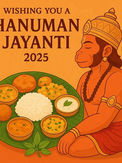 For Hanuman Jayanti, we offer simple and pure meals that honor the spirit of devotion. This thali is an example of the sattvik food we can prepare, made without onion or garlic and suitable for prasad.