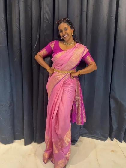 Feeling powerful and happy in a traditional saree. This is the confidence I want all my clients to feel when they step onto the dance floor.