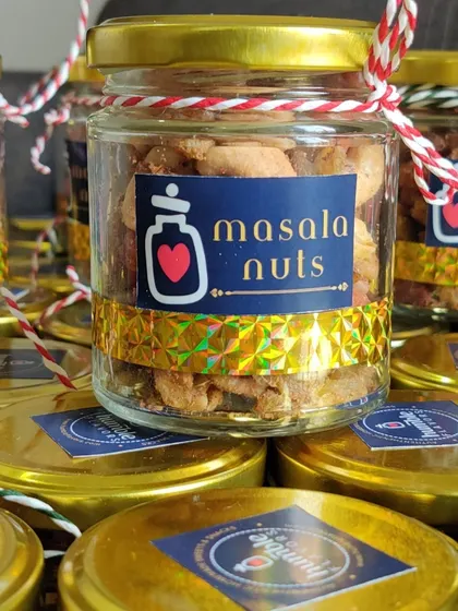 Alongside the dates, we also prepared 110 jars of our savory Masala Nuts. These crunchy, spiced nuts are a healthy and delicious snack, and they make a great addition to any gift hamper or festive celebration.