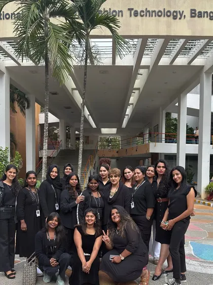The dream team that pulled off some amazing looks for the NIFT Fashion Show in Bengaluru. So proud of their hard work and creativity.