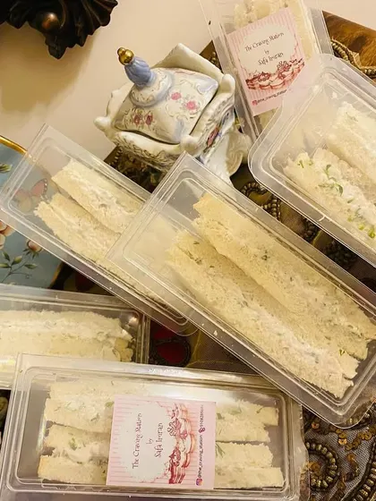 An order of my classic chicken mayo sandwiches, neatly packed and ready for delivery. These are a simple, no-fuss favourite for both kids and adults.