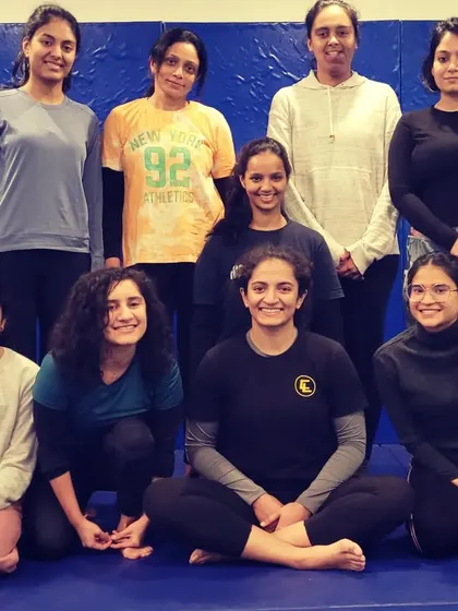 The group from our Women's Jiu-Jitsu class. This class is free for all women.