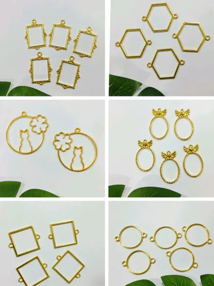 We are constantly adding new bezel designs to our store. This collage features cat-in-a-hoop, ornate oval, and simple connector bezels to spark your creativity.