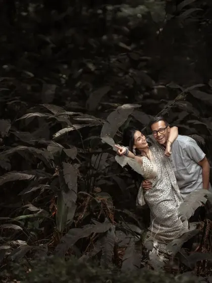 A playful and happy moment during a pre-wedding shoot. We encourage our couples to be themselves, which results in the most genuine photos.