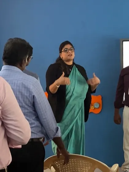 Here I am conducting an interactive exercise during the "Model Mindset" workshop for teachers. My sessions are built around practical activities that help participants internalize concepts like professional communication and emotional regulation in the classroom.