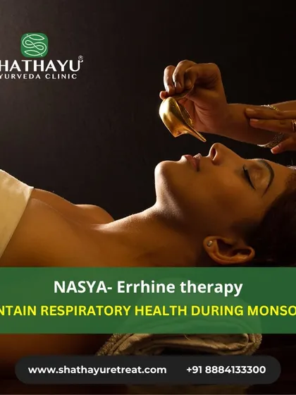 Nasya, or Errhine therapy, is an excellent way to maintain respiratory health, especially during monsoon seasons. It helps keep the nasal passages clear and supports overall respiratory function.