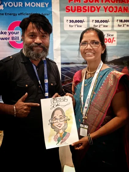 I had the amazing opportunity to draw the founder of the famous Shark Tank funded brand, Patil Kaki. It's always inspiring to meet and sketch fellow entrepreneurs.