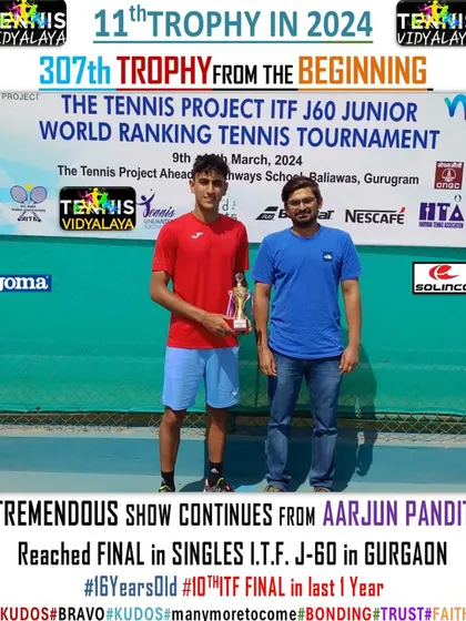 Reaching the singles final of the ITF J-60 in Gurgaon, his 10th ITF final in the last year.