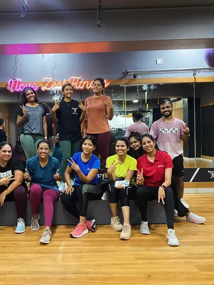The Zest family after a rewarding group session. We believe in building a strong, supportive community where members motivate each other to achieve their fitness goals together. You can see the "I love Zest Fitness" spirit right here.