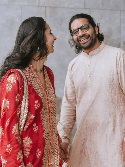 Another shot from the same series, capturing the easy, joyful chemistry between the newly engaged couple.