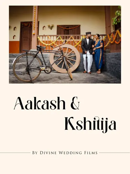 A classic portrait from a shoot at a traditional wada set. The vintage bicycle and the rustic architecture provide a perfect, nostalgic frame for this couple's love story.